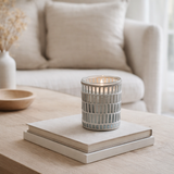 Bougeoir J-Line - verre/ciment - gris - grand en situation