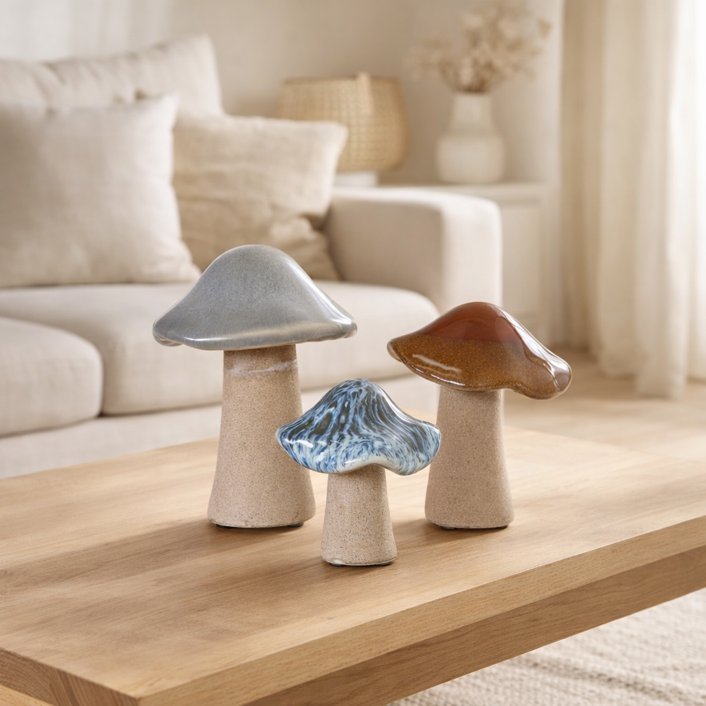 Champignons de décoration en situation
