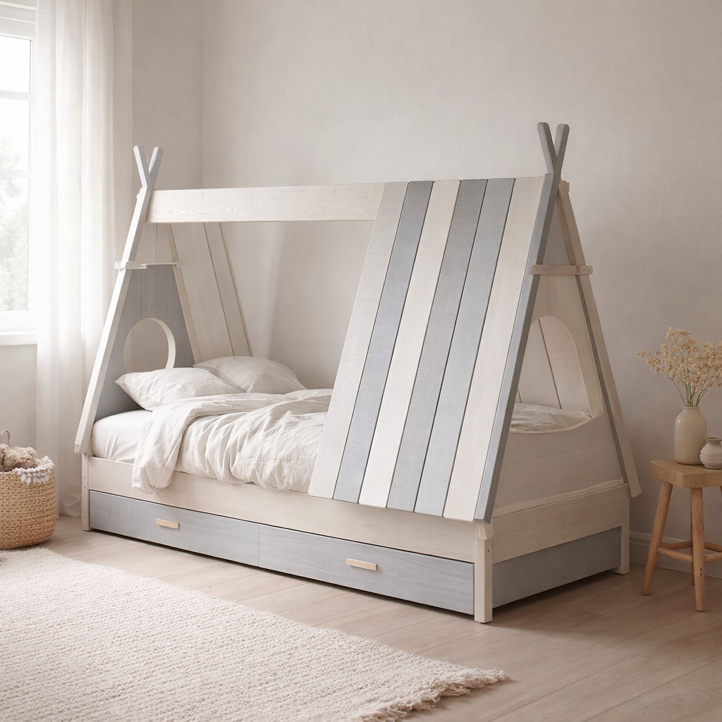 Lit pour enfants + tiroir en situation