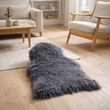 Peau d'agneau artificielle - Gris, Polyester, 50x85x6,5 cm en situation