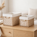 Bustelo Basket - Panier, papier, naturel, lot de 2 en situation