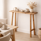 Table Console Girona - Bois de Teck, Naturel - 90x30x80 cm en situation