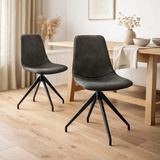 Chaise de salle à manger Monaco - Gris, Microfibre/Acier, 56x48x86 cm - Lot de 2 en situation