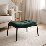 Repose-pieds Glasgow - Velours, Vert - 61x41x36 cm en situation