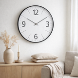 Horloge Murale Biel - Noir/Blanc, Verre/Plastique, Ø51 cm en situation