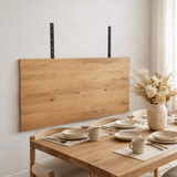 Plaques d'extension pour table Toulon de 3 mètres - Bord ondulé - Naturel, Chêne/Acier, 100x50x4 cm - Lot de 2 en situation