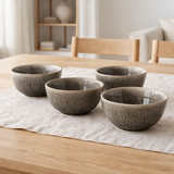 Bol Viola, céramique, gris, ø14,5x7 cm, lot de 4 en situation