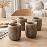 Tasse Viola, céramique, gris, ø8x9,5 cm, lot de 4 en situation