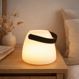 Lampe LED Derry, rechargeable, blanche, ø13 cm en situation