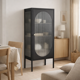 Vitrine Adelaide - Noir, Acier/Verre, 50x35x110 cm en situation