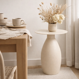 Table d'appoint Calais, métal/émail, blanc cassé, ø36x50 cm en situation