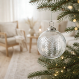 J-Line Boule de Noël Stripe - verre - transparent/argenté - petite en situation