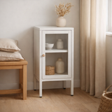 Dalby Armoire – Blanc, Acier/Verre, 38 x 35 x 70 cm en situation
