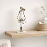 J-Lline Decoration Mother and Dille - Polyresin - White / Taupe - Small en situation