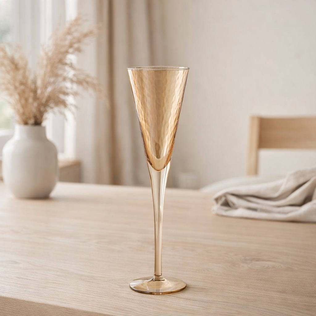 Coupe de champagne J-Line Inégale - verre - transparent/ambre en situation