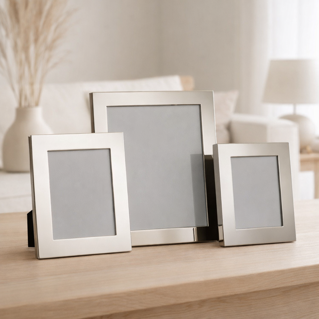 Cadre photo J-Line Wide Border - métal - argent - grand en situation