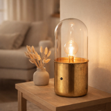 Lampe de table J-Line Antique - verre/zinc - or - grand - lumières LED en situation