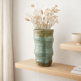 Vase, céramique, vert, ø22x34,5 cm en situation