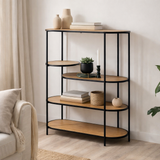 Étagère Vita - aspect chêne, noir, 85x36x111cm en situation