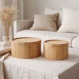 Chefalu Storage Box - Boîte de rangement, bambou, naturel, lot de 2 en situation