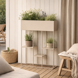 Rabo Planter - Jardinière, acier, 3 étagères, sable, 25x60x80 cm en situation