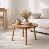 Table Basse Jammu - Manguier, Naturel - Ø60x35 cm en situation