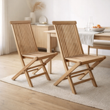 Chaise de salle à manger Toledo - Naturel, Teck, 62x46x89 cm - Lot de 2 en situation