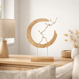 Figurine J-Line Pareja Demi-Lune - bois/aluminium - naturel/blanc en situation