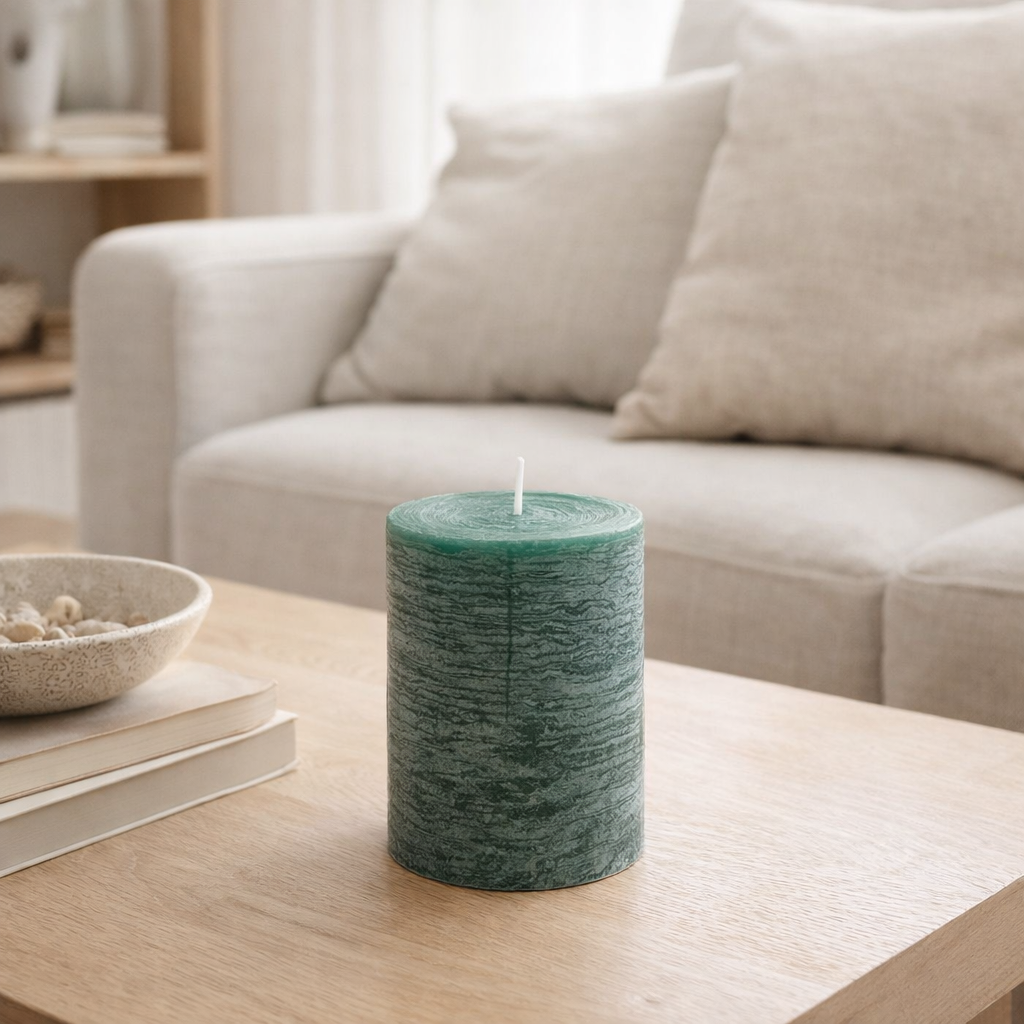 Bougie cylindrique J-Line - vert foncé - moyenne - 39U en situation