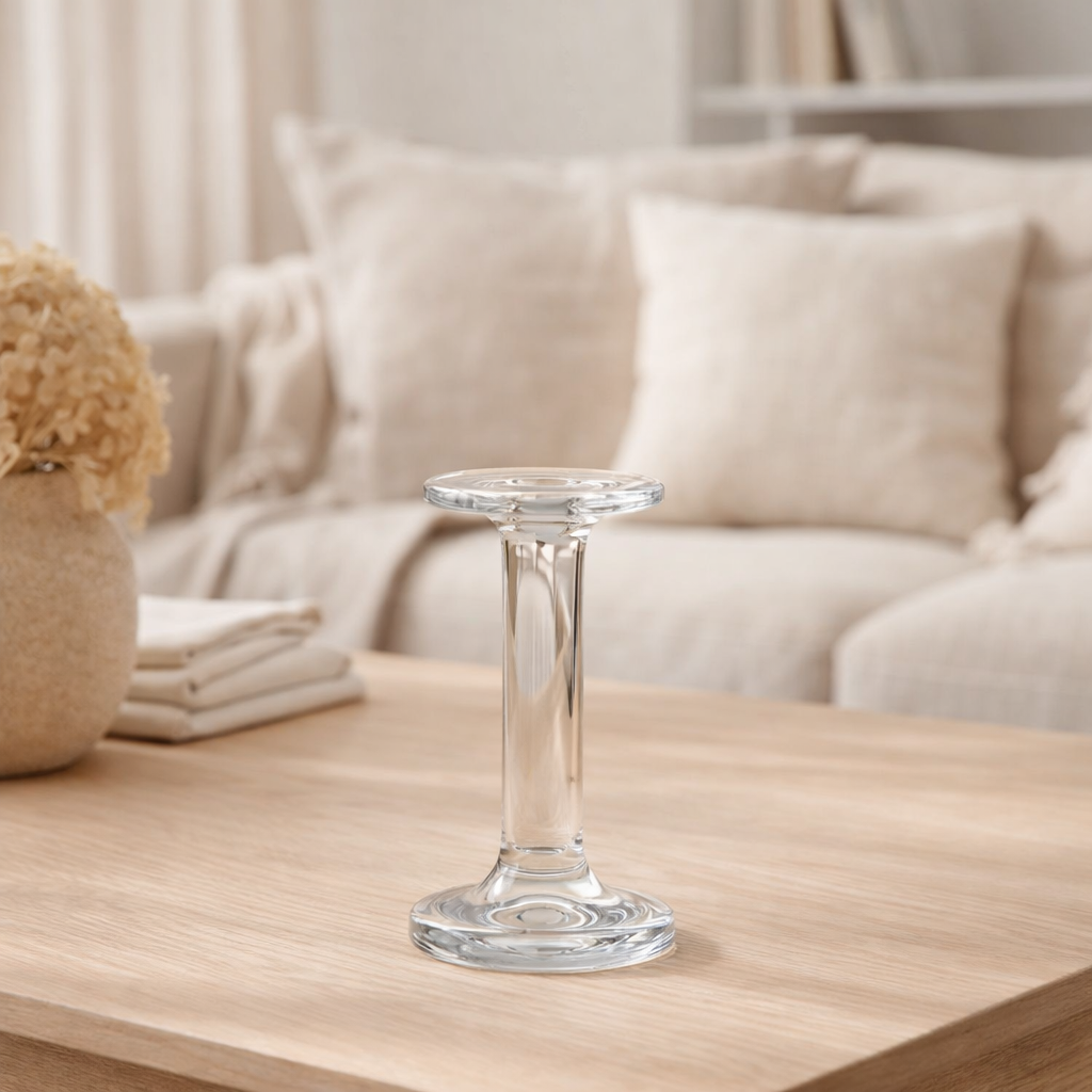 Bougeoir J-Line Plain - verre - transparent - petit en situation