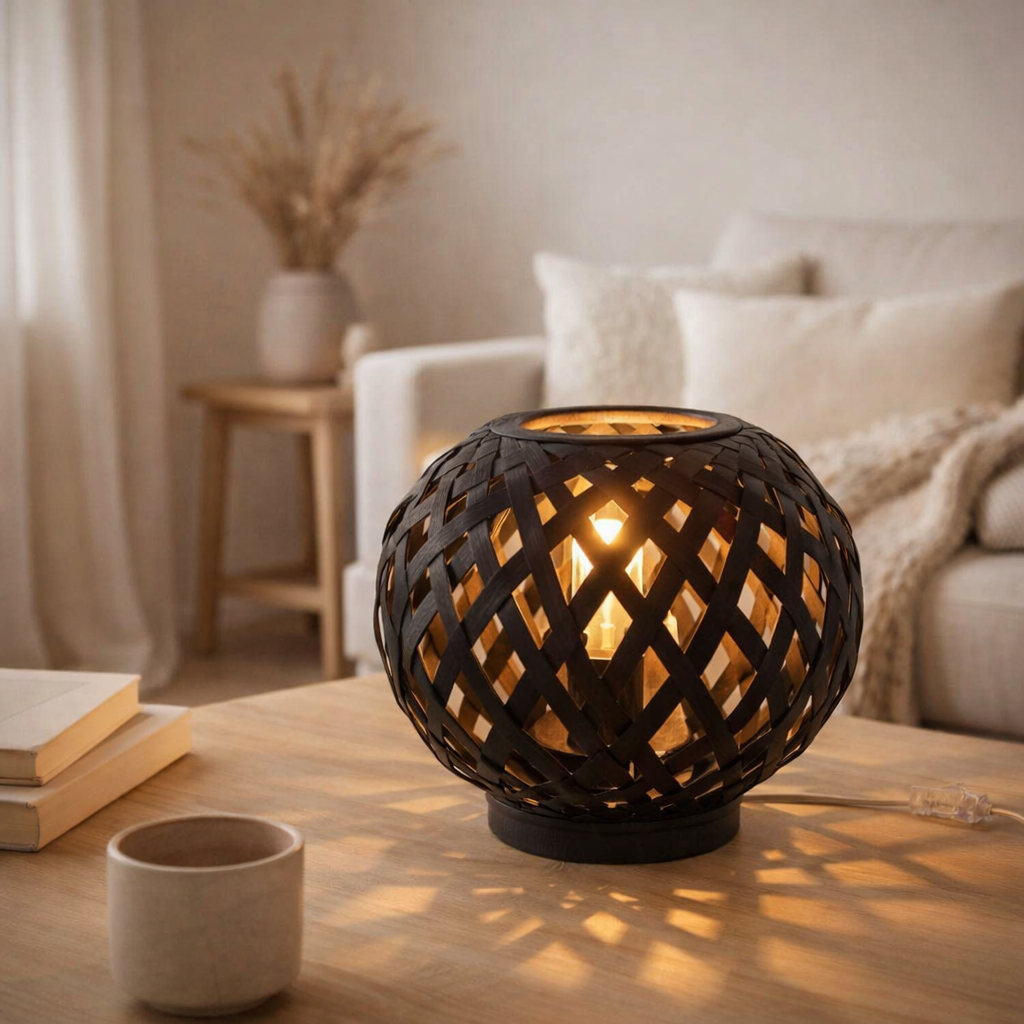Lampe J-Line - bambou - noir en situation