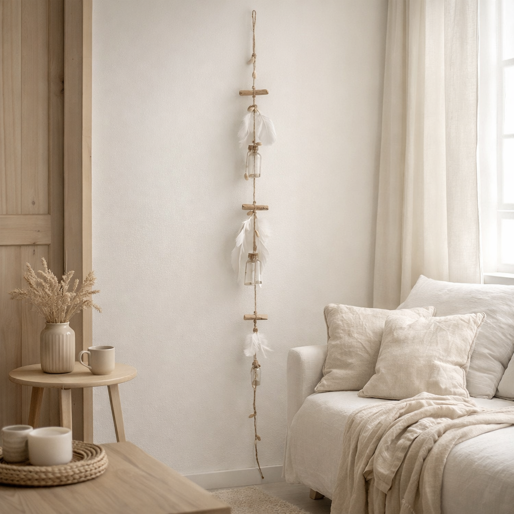 J-Line Slinger Bouteilles / plumes - Verre - Natural en situation