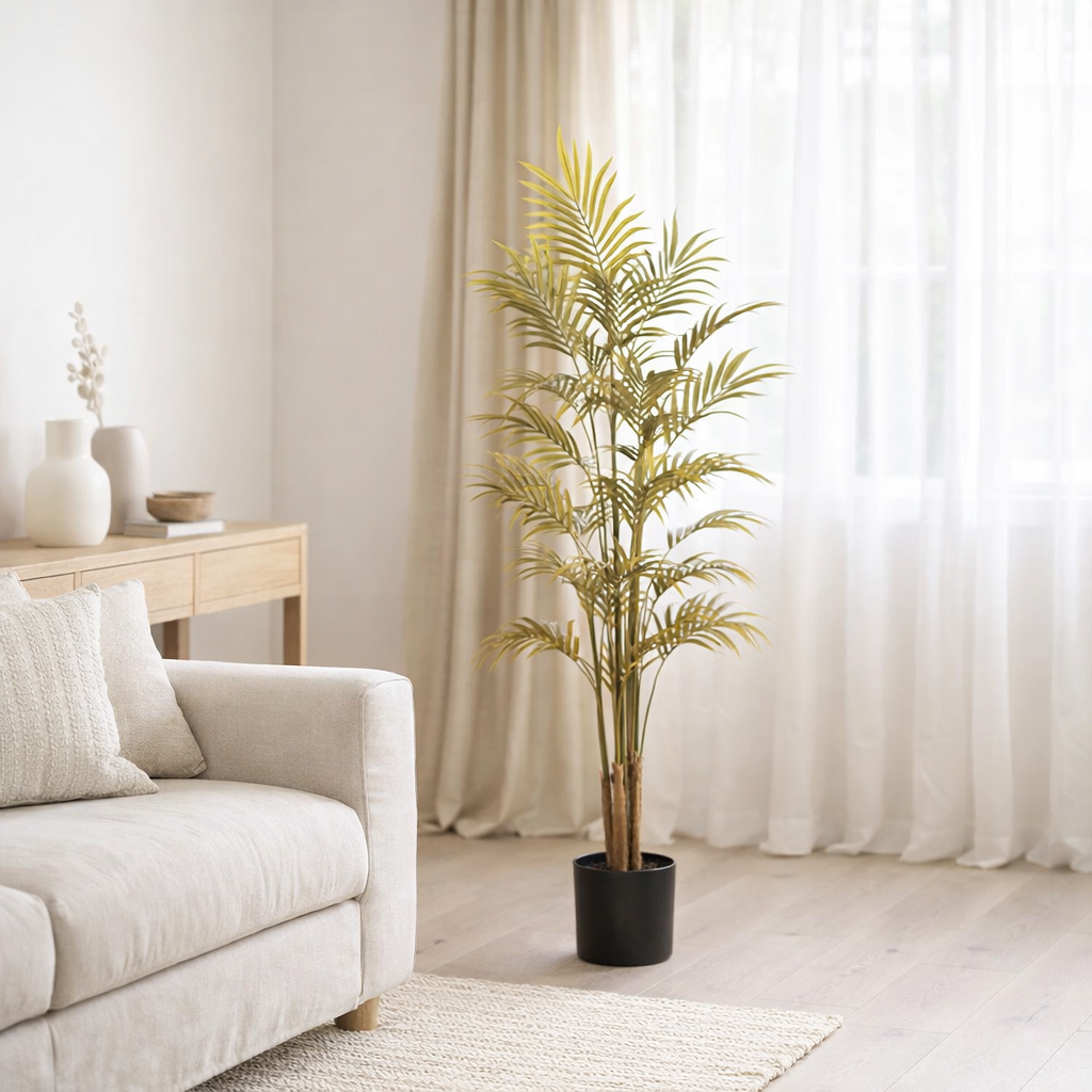 Plante artificielle palmier doré grand en situation
