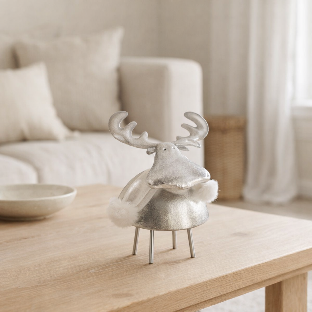J -line Figure Hert - Metal / Textile - Silver / White - Medium en situation