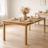 Table de jardin, 150x90 cm, teck en situation