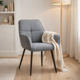Fauteuil, lin gris en situation