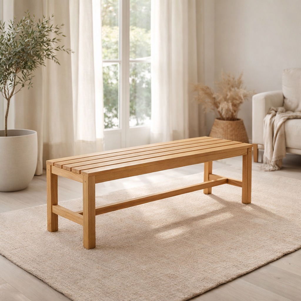 Banc de jardin, 150 cm, teck en situation