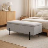 Banc Watford - Gris clair, Polyester, 95x36,5x43cm en situation