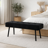 Banc Skiby - Noir, Velours, 100x35x44cm en situation