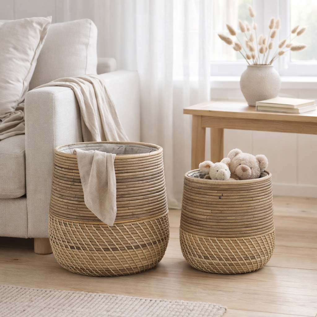 Moro Pankets - Natural Kubu Rattan - Ensemble de 2 en situation