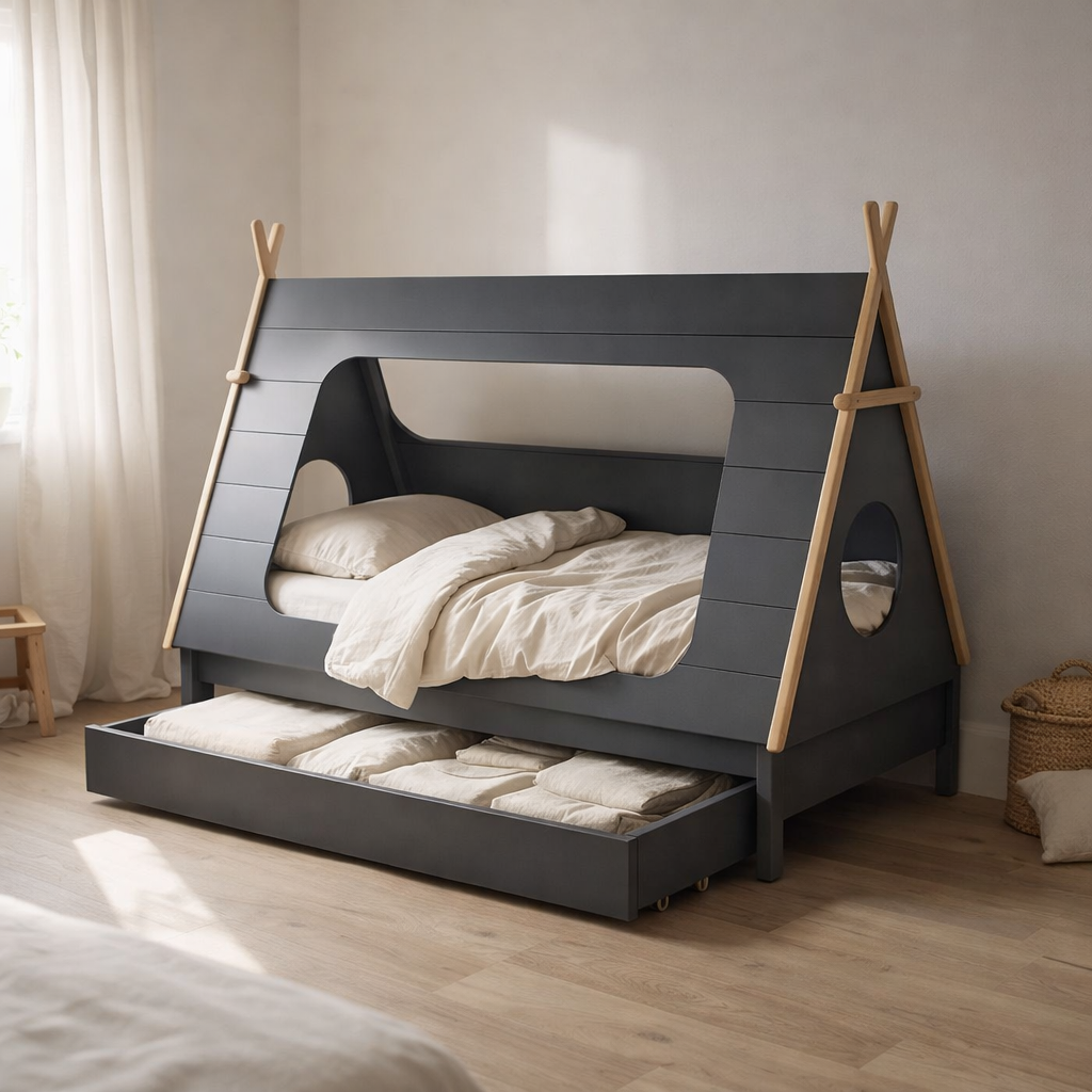 Lit pour enfants + tiroir en situation