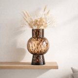 Vase J-Line Ball Dot Brown - verre - moyen - 30,50 cm de haut en situation
