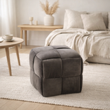 Pouf J-Line 1 place - textile/bois - gris foncé en situation