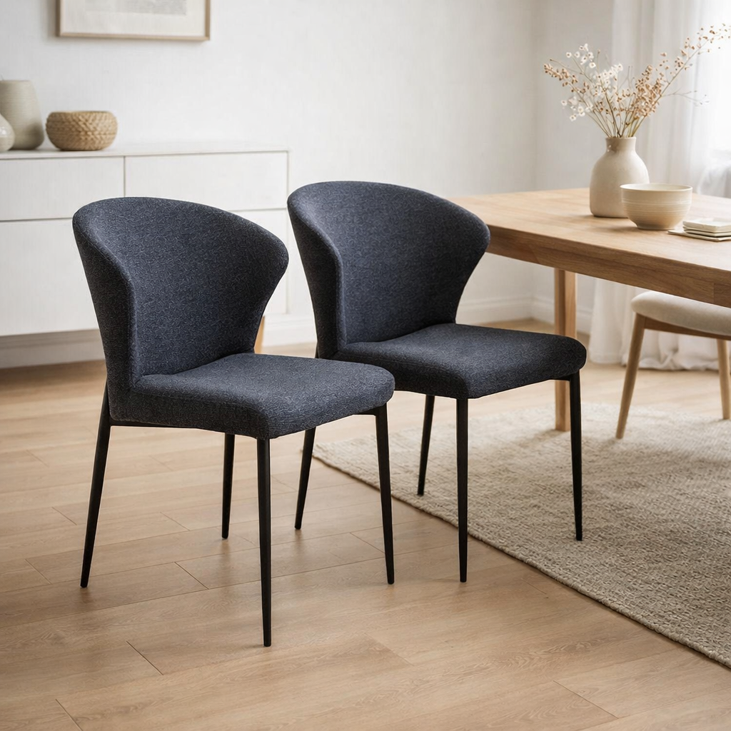 Chaise de salle à manger lot de 2 anthracite en situation