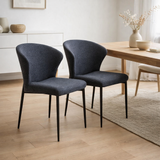 Chaise de salle à manger lot de 2 anthracite en situation