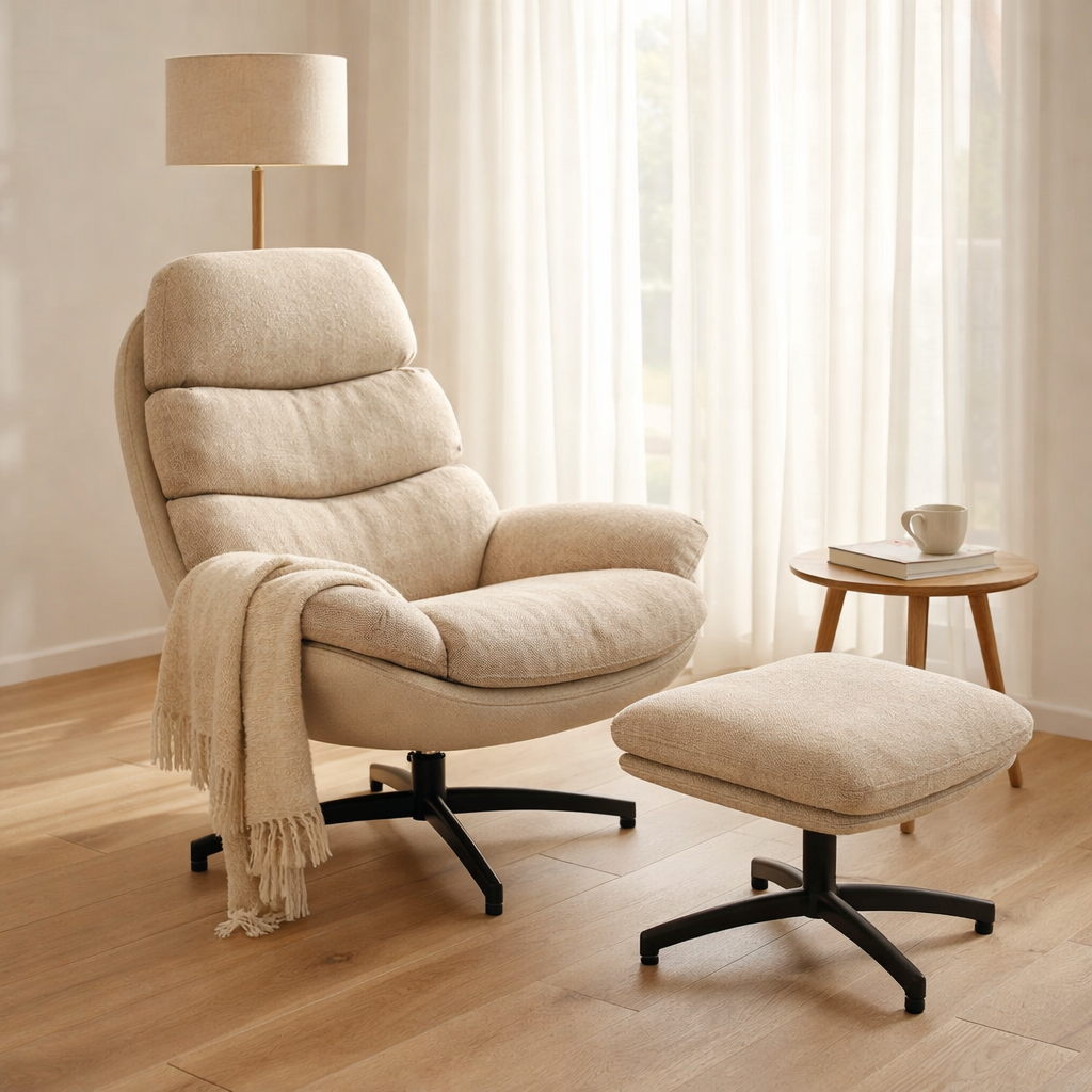 J -line Relax + Foode-Stick - Metal / Multiplex - Beige / Black en situation