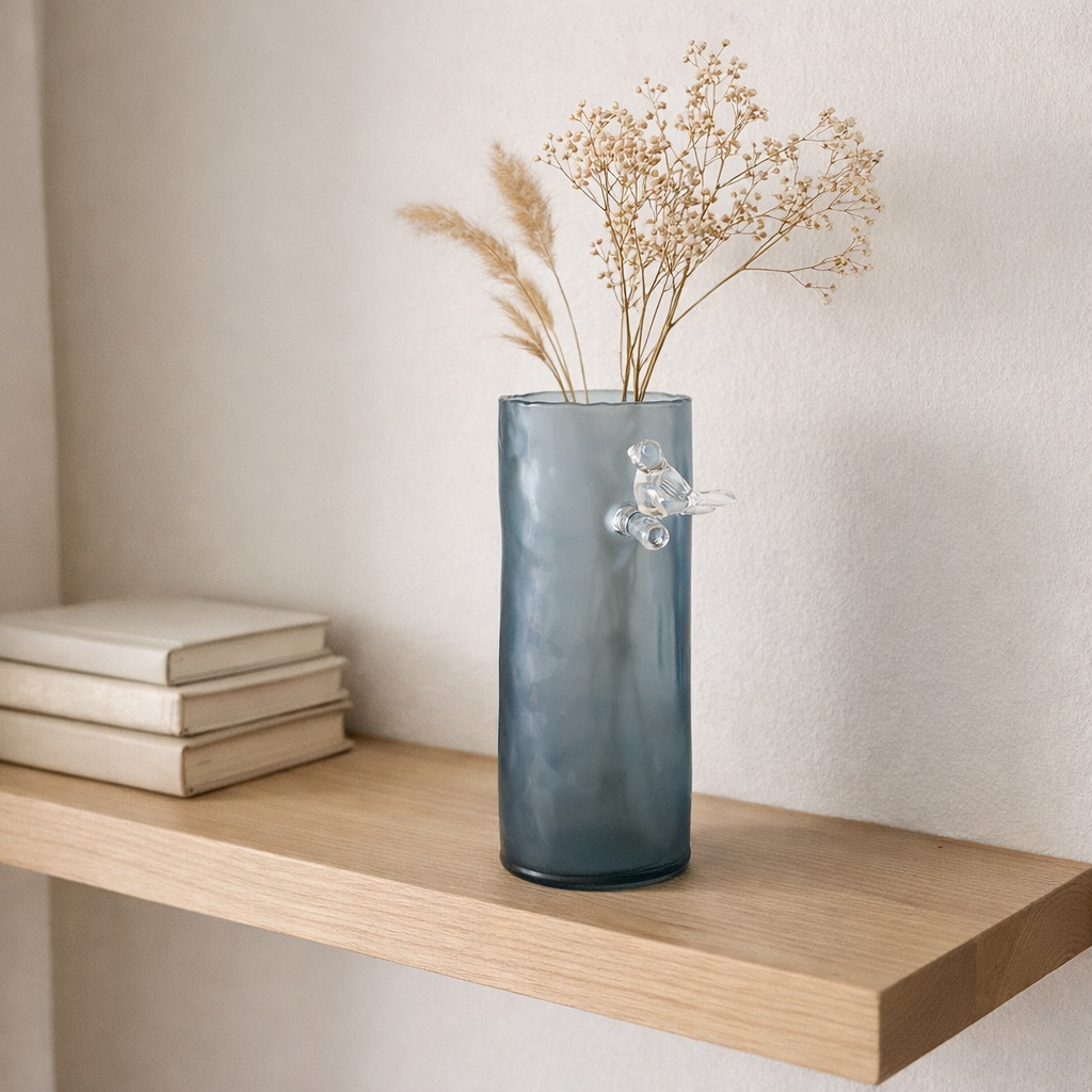 Vase Oiseau Sur Branche Grand en situation