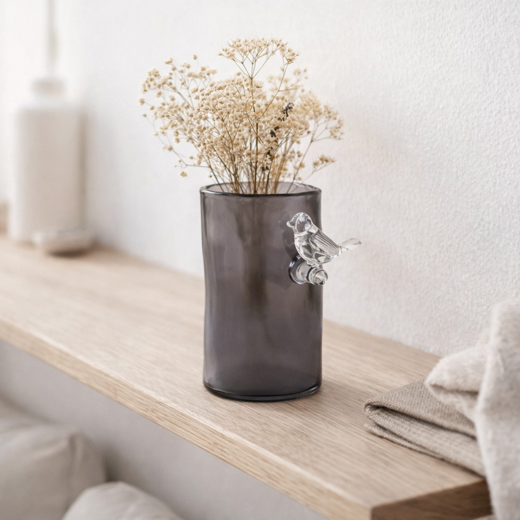 Vase Oiseau Sur Branche Petit en situation