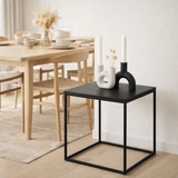 Table d'appoint Vita - Acier, Panneaux de particules, Feuille de mélamine, Noir - 45x45x45 cm en situation
