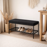 Banc Vita - noir, acier, 100x36x48,5cm en situation